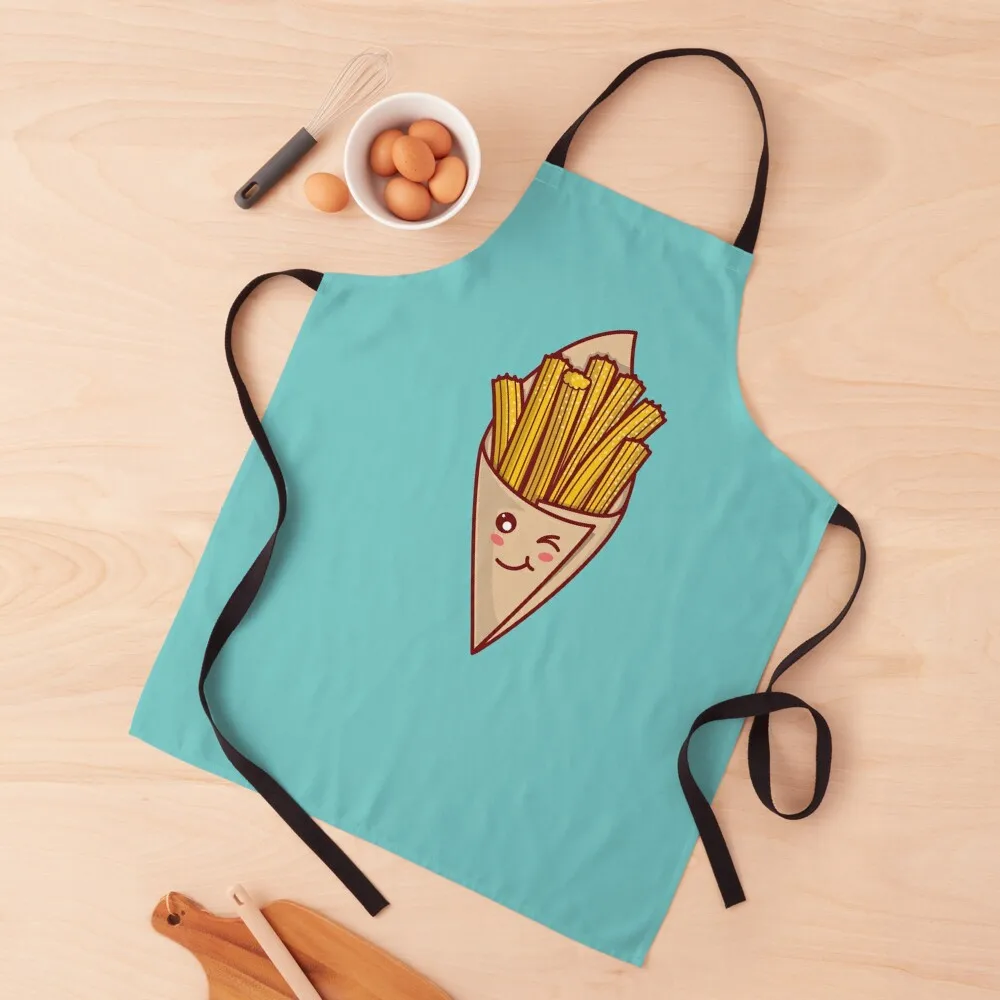 Kawaii Spanish Cute Churros Apron household woman Kitchen For Men Barista Kitchen And Household Goods Apron