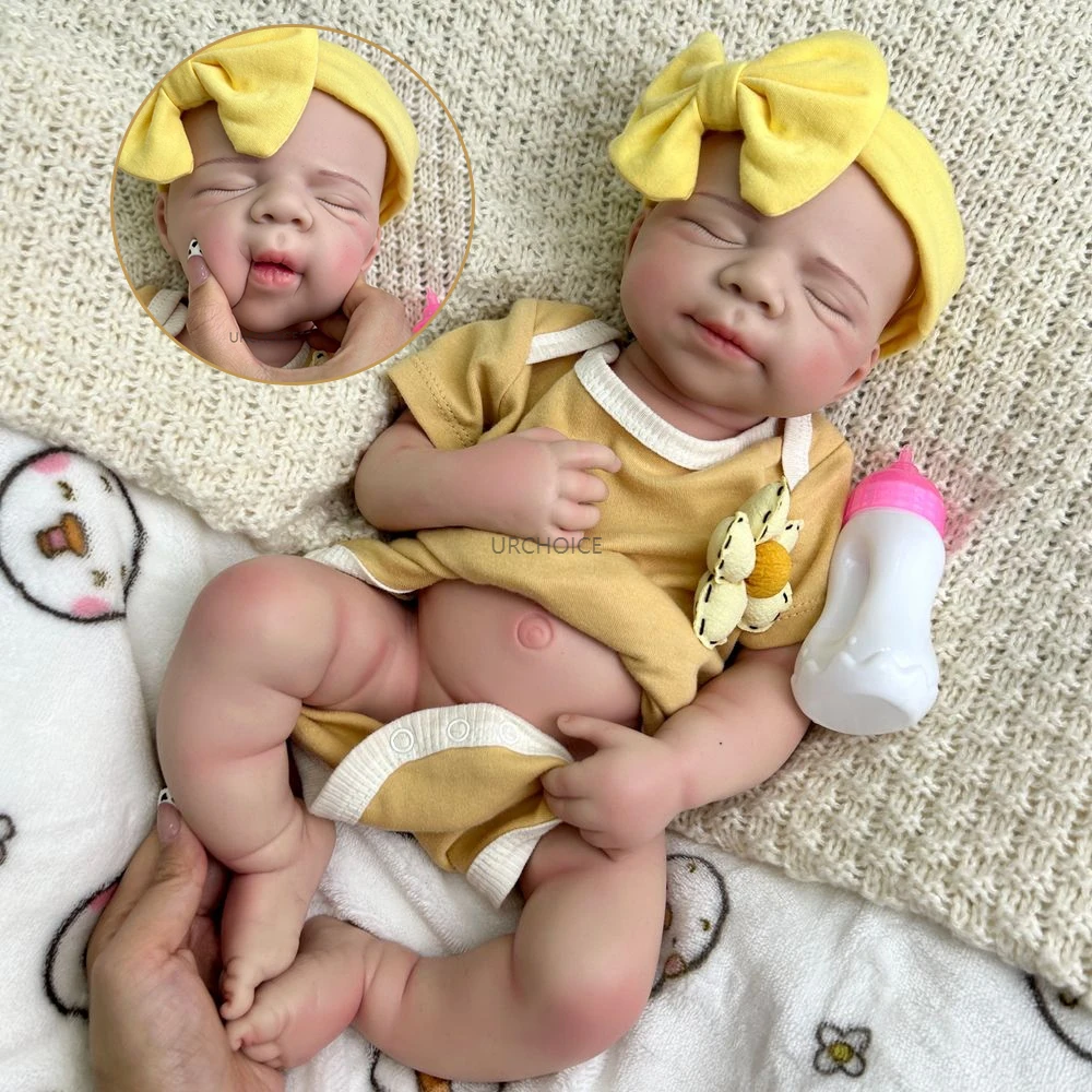 

19Inch Open Mouth Pascale Whole Body Soft Silicone Reborn Baby Girl/Boy Realistic Details Washable Doll for Christmas Gift