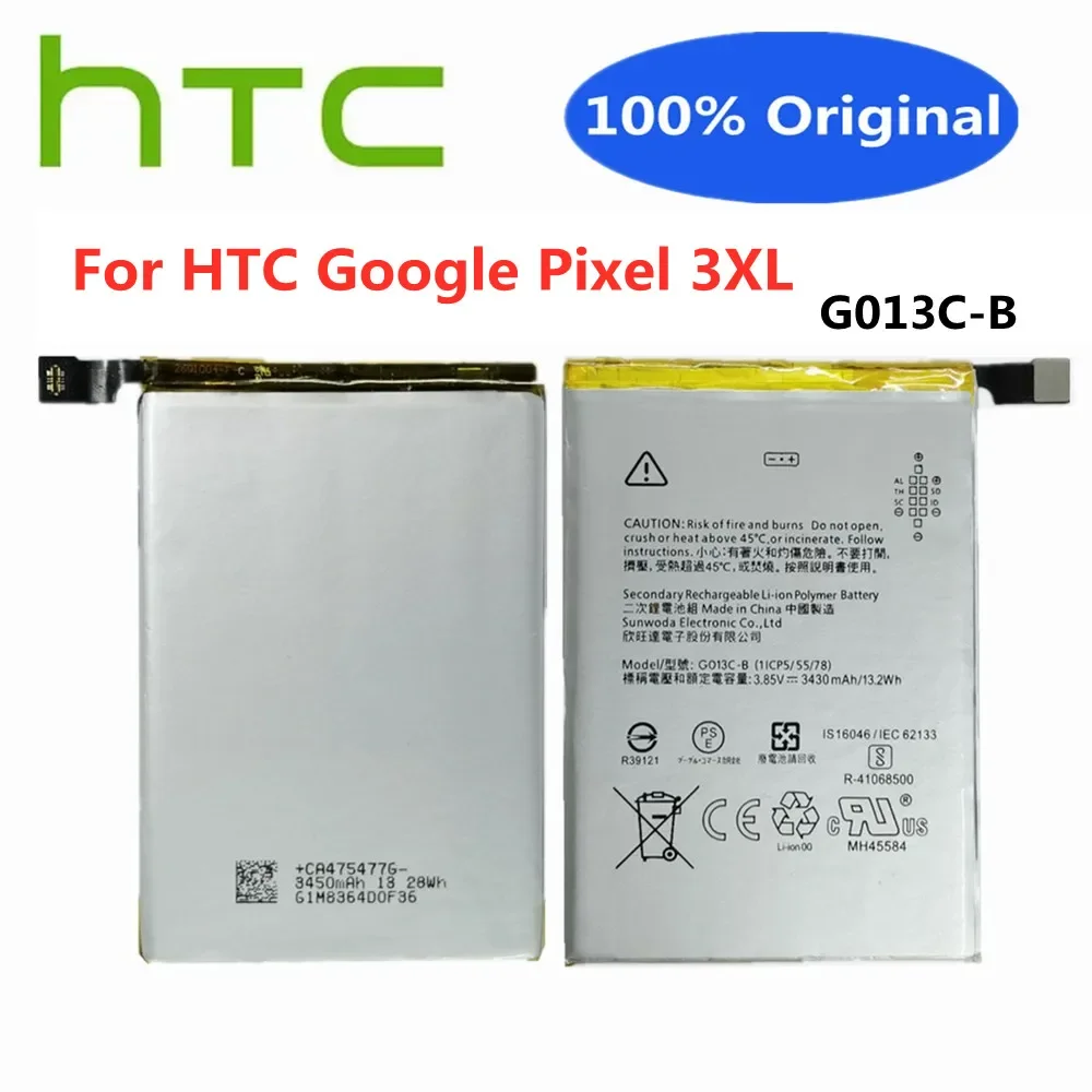 

3430mAh Original Phone Battery G013C-B For HTC Google Pixel 3XL 3 XL Pixel3XL Battery Batteria Batteries Deliver Fast