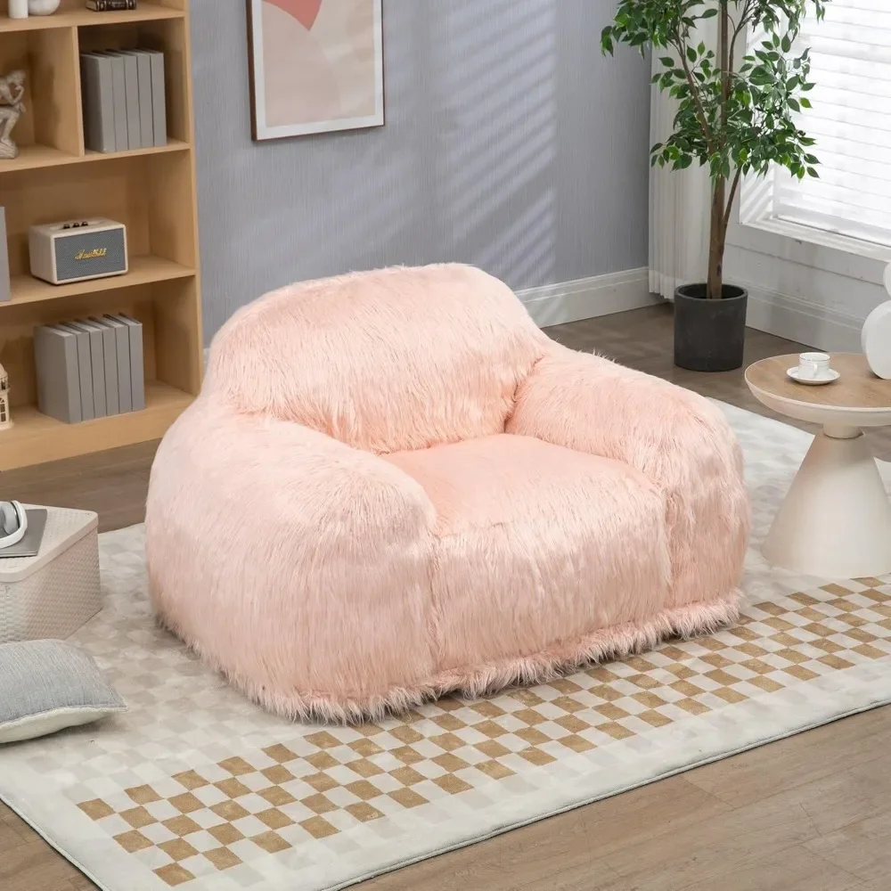 Beanbag Chair Lazy Long Hair Sofa Adult, Youth High-density Foam Filled Modern Focus Chair Living Room Furniture Bean Bag Sofas