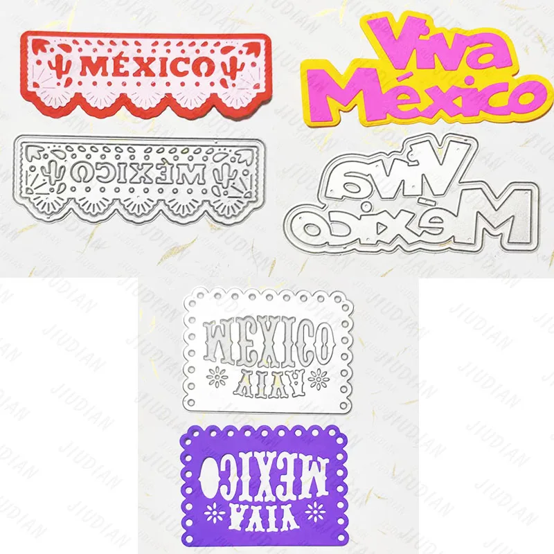 

New Word Mexico Window Flowers Dies DIY Paste Handicrafts Metal Cutting Blade Mold Production of Relief Album Greetingcards