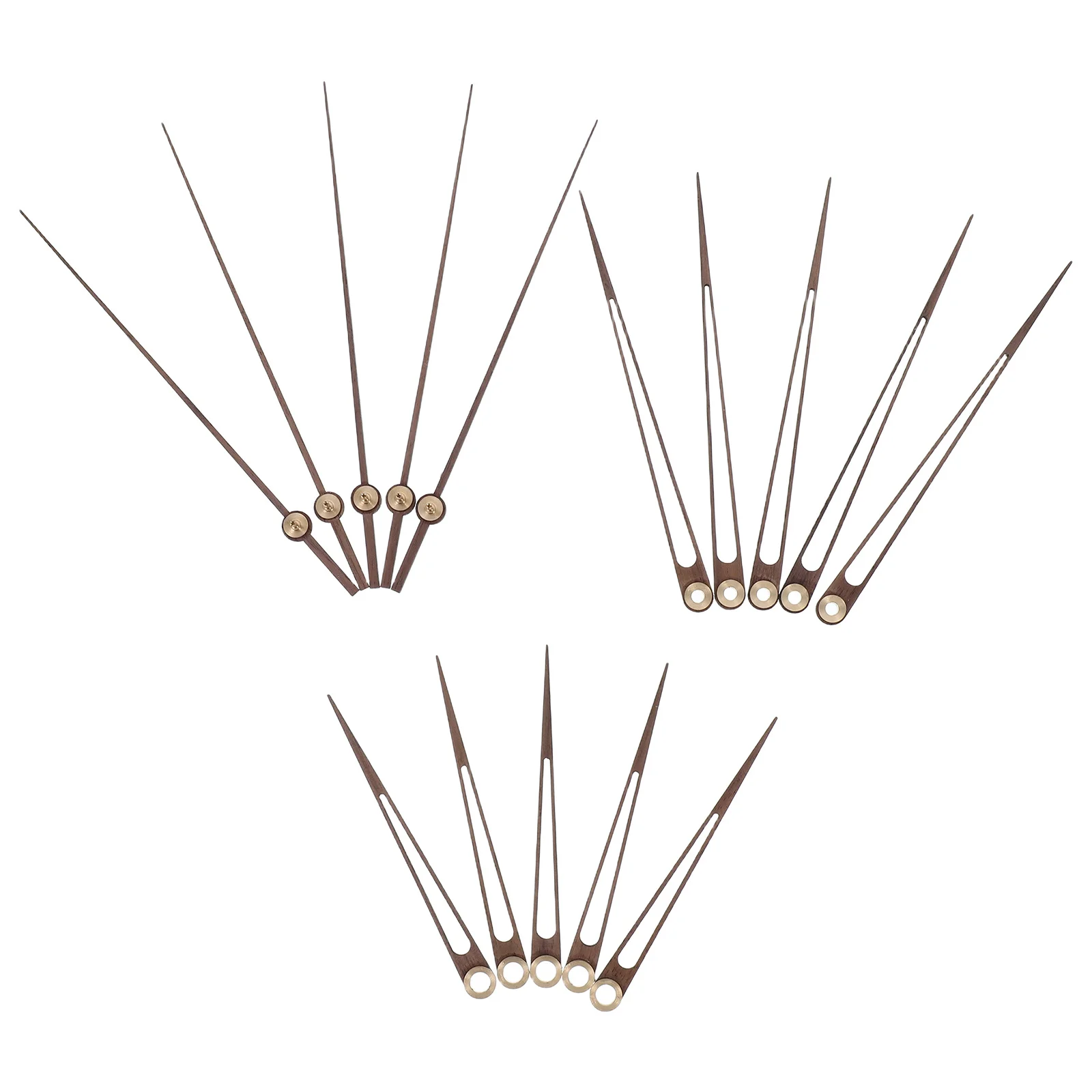 

5Sets Clock Hands Wooden DIY Kit Cross Stitch Copper Sleeve Accurate Time Display for Home Office School Clock Accessories