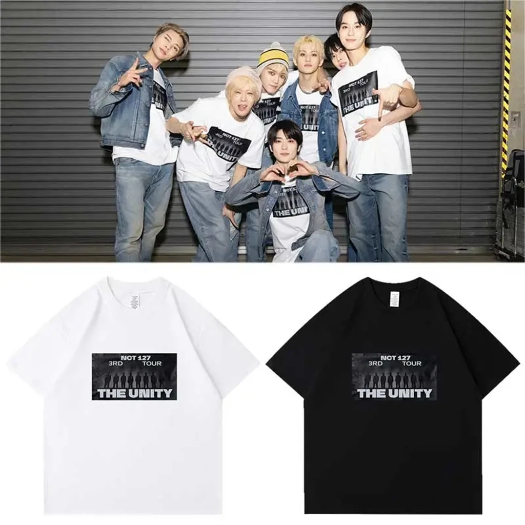 2024 Kpop Korean Trend Stars Same Style NCT127 NeoCity Letter Flashmob T-shirt Fans Women Men Summer Oversized Cotton T-shirt