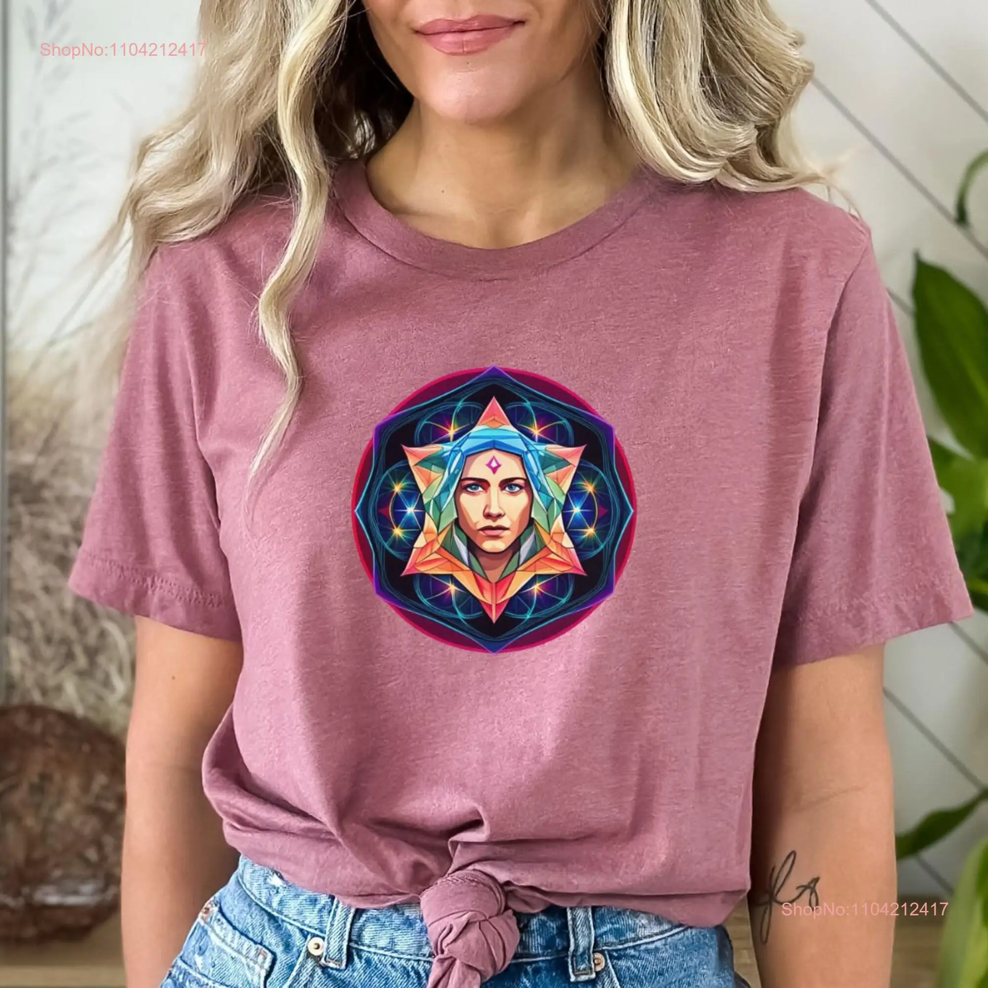 Sacred Shaman T Shirt Shamanism Celestial Geometry Festival Ancestor Spiritual Boho long or short sleeves