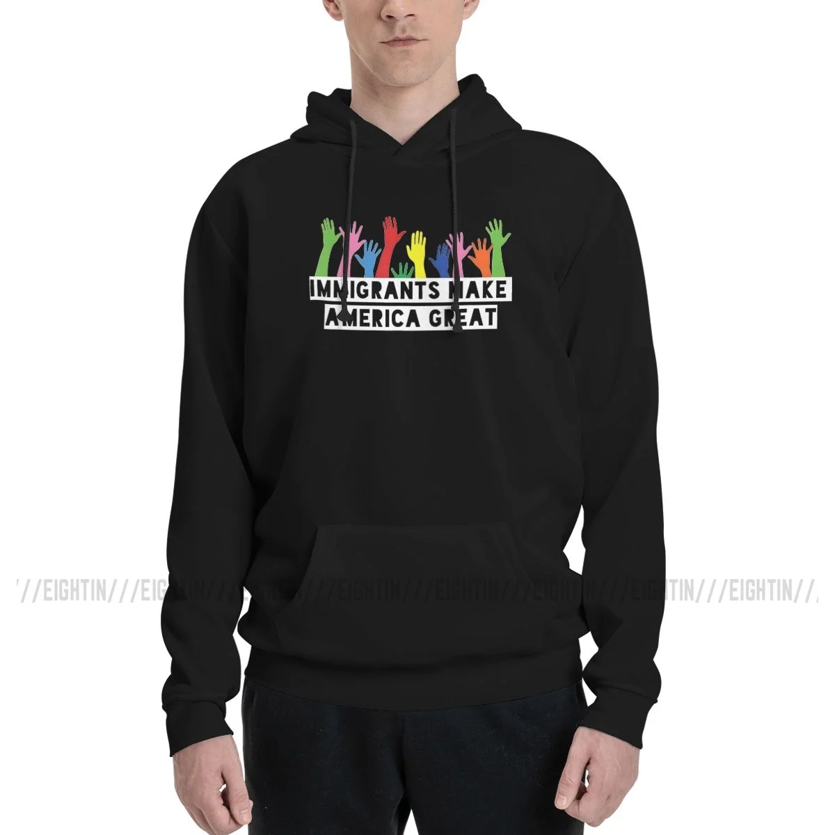 

Immigrants Make America Great Hoodies Men's Hip Hop Sweatshirt Winter Oversized Pullovers