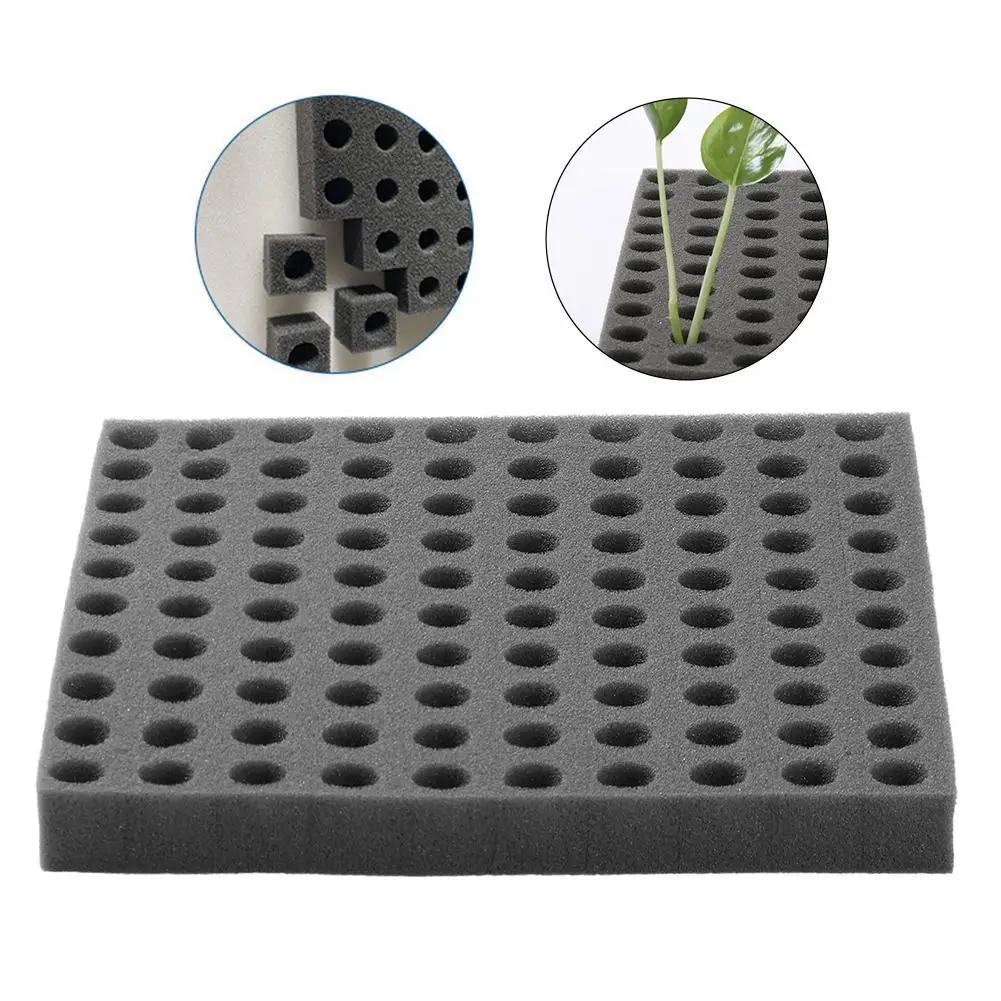 100pcs Soilless Seedling Sponge Hydroponic Garden Cloning Square Plant Growth Hydroponic Cube Foam Pot Sponge Trays