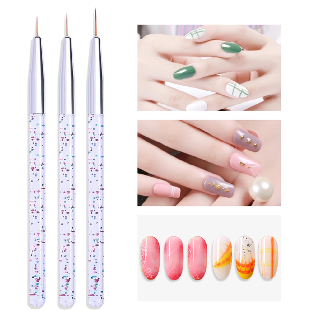 

LINMANDA 3Pcs Nail Art Pen Set Fine Tipped Nail Art Pen Nail Design Pen Suitable for Creating Detailed Designs for Home Use