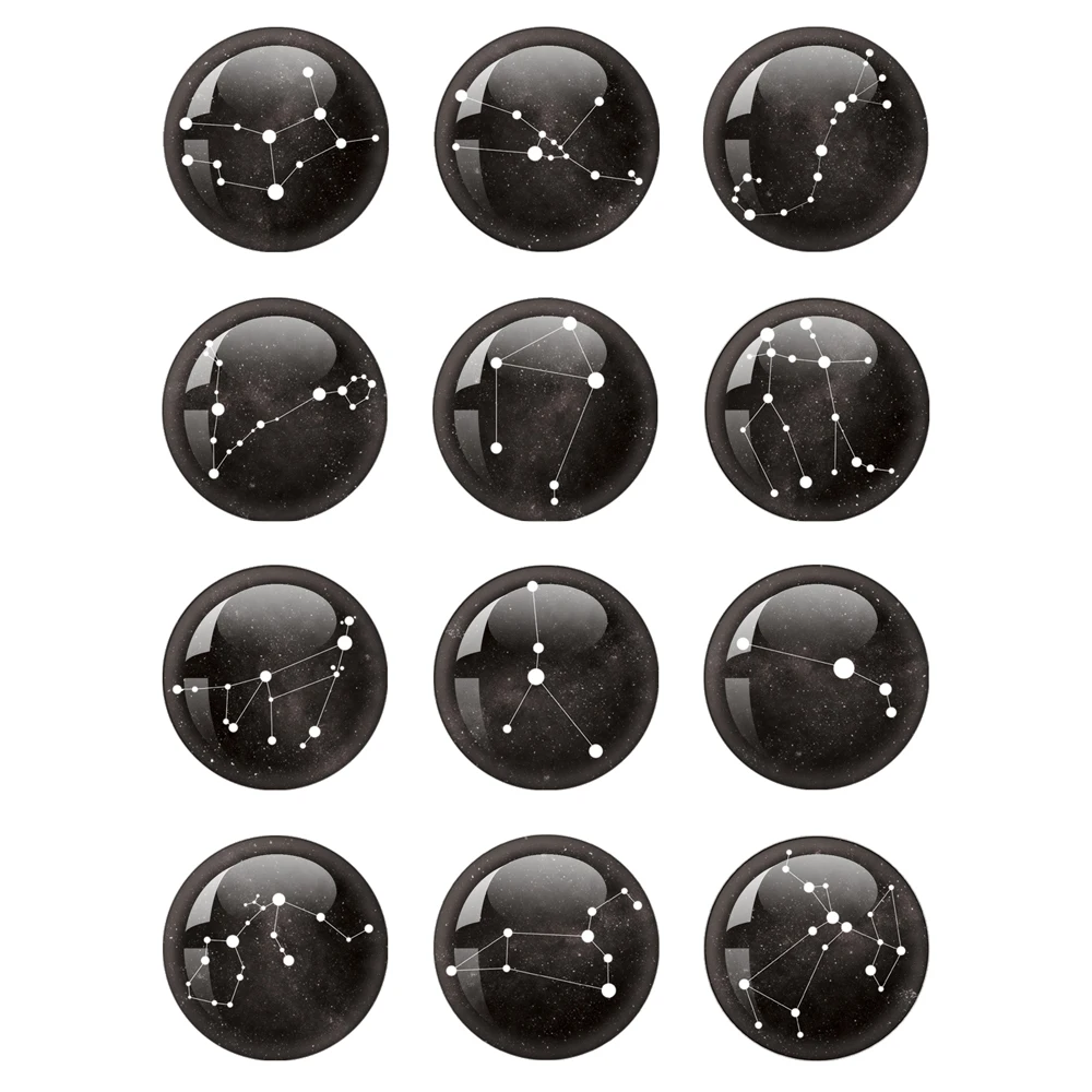 12 Zodiac Star Dome Glas Foto 12Mm-40Mm Galaxy Constellation Mannen En Vrouwen Verjaardagscadeau Sieraden