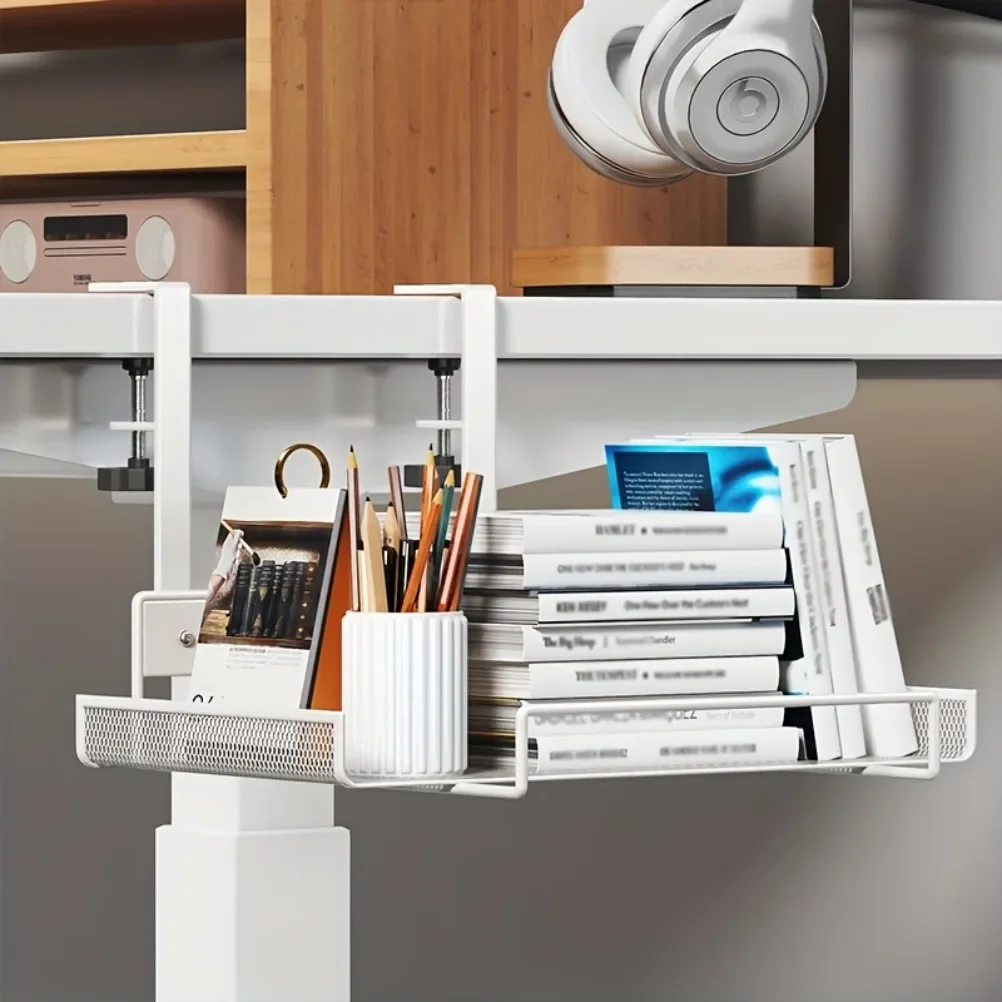Table Wiring Organizers Storage Rack Under Computer Desk Wifi Router Holder Non Perforated Wire Box Living Room Accessories view 6