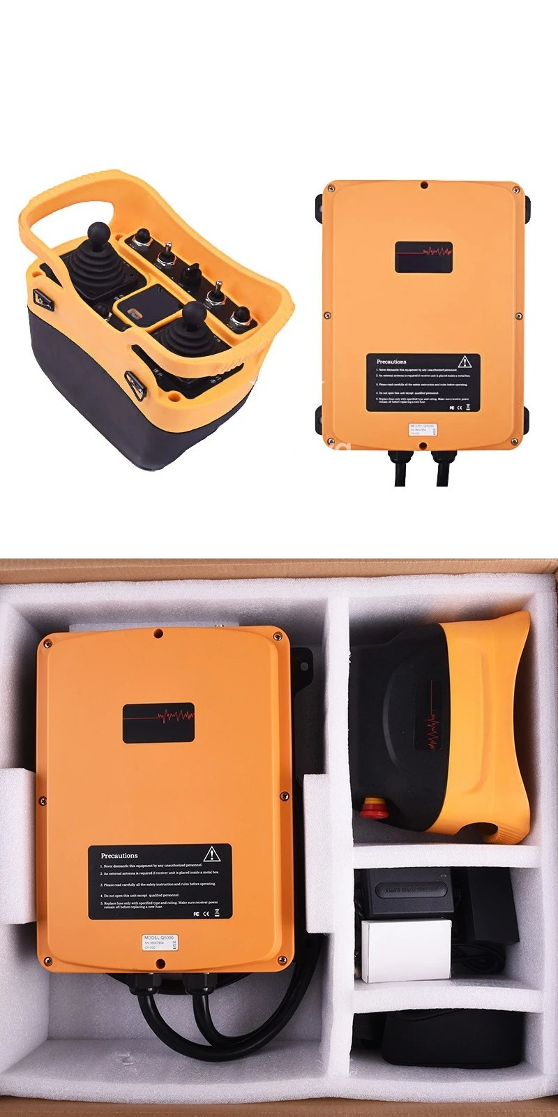 Q5000 + double rocker type 5-speed multi-function wireless industrial remote control Tianlongmen crane crane