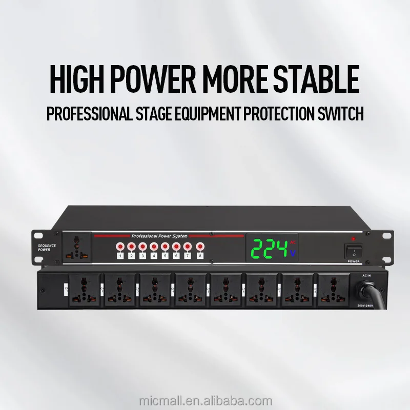 Factory Supply 8-channel Professional High Power Stage Equipment Protection Switch Power