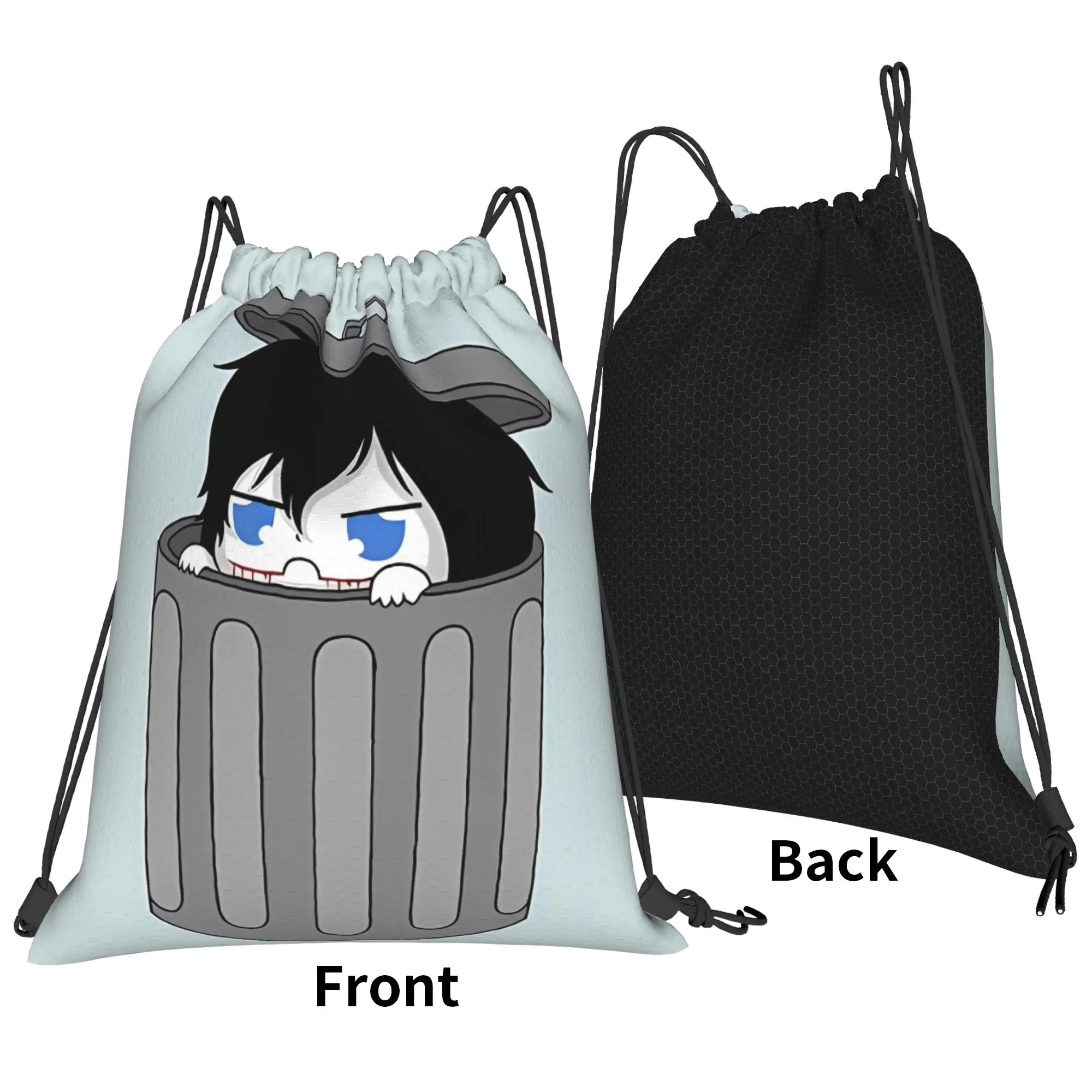 Jeff The Trash CCreepypasta Portable Sports Riding Gym Drawstring Vintage Horror Storage Backpacks