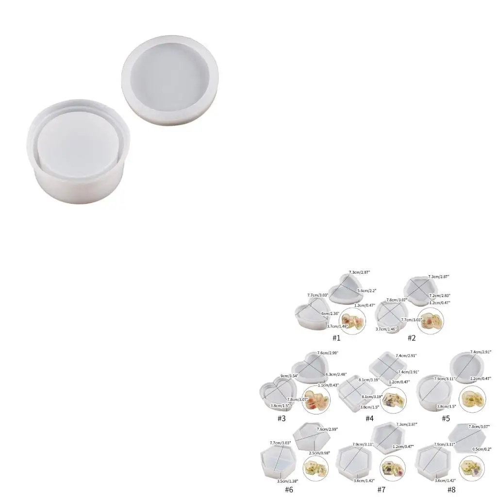  Silicone Mold Storage Box Crystal Epoxy Resin Mould DIY Casting Tool for Making Neckalces Earrings Candy Gift Boxes