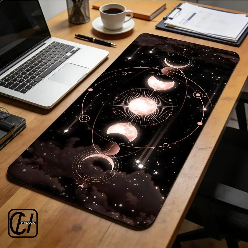 Night view Moon Star Mouse Pad XXL Mouse Pad Large Non-Slip Lock Edge Keyboard Pad Anti-Slip Gaming Desk Mat Office Pad