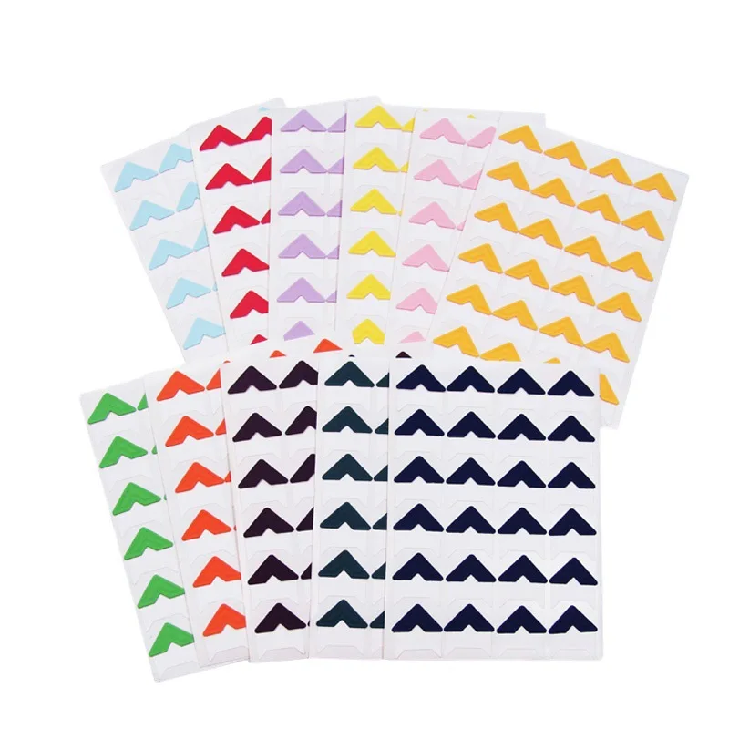 8 Colors 192 Pcs Jelly Color Paper Corner Stickers for Photo Album Props Photos Decor Corner Stickers Photo Album