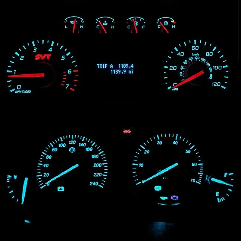 10pcs Ice Blue Neo Wedge T4.2 1SMD LED 12-14V DC Car Cluster Instrument Dash Dashboard Gauge Climate Light Bulbs Car Accessories