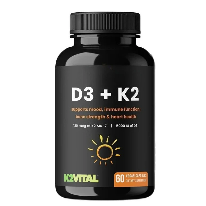 

Supplementing Heart and Bone Health with Vitamin D and K D 3 K 2 MK-7 60 capsules K2 D3 vegetarian capsules