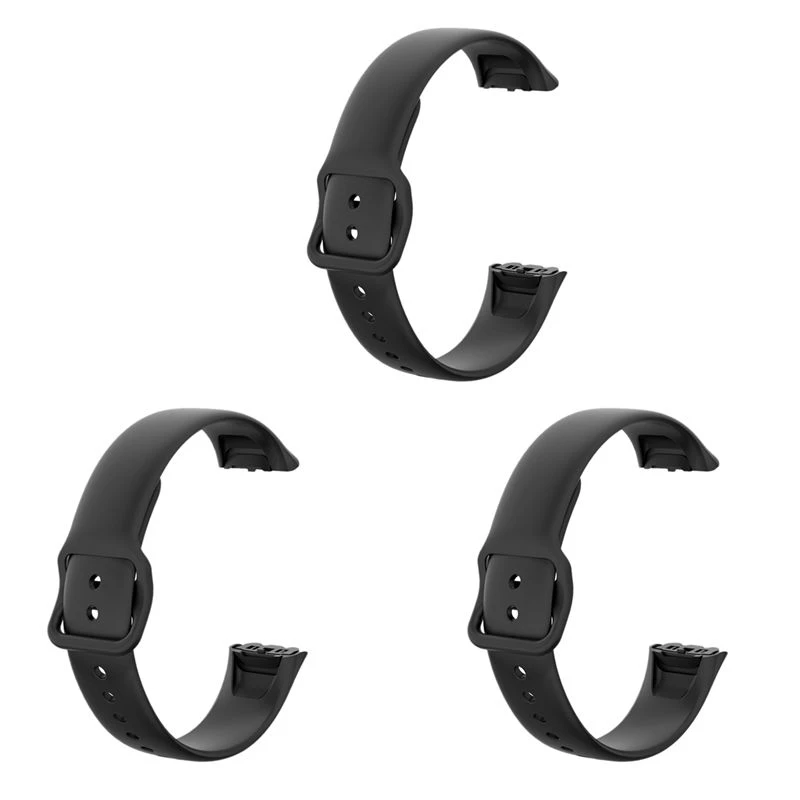 3X Sport Watchband Strap For Galaxy Fit SM-R370 Watch Band Soft Silicone Replacement Bands Strap Black