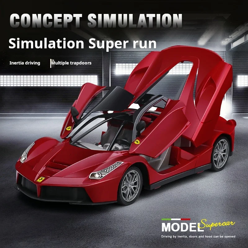 1:14 30cm Oversized Inertial Racing Car, 3-Door Children's Toy Car Model, Supercar Boy Gift