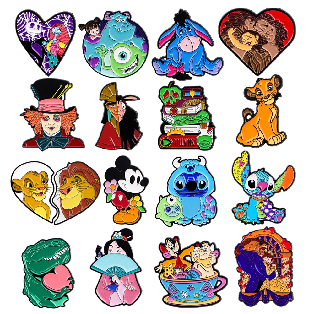 Alfileres de solapa de princesa de dibujos animados para mochila, alfileres de esmalte suave, broche para niñas, insignias para ropa, maletín, accesorios, regalos de joyería