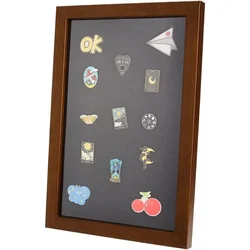 1pc 13x9 inch Pin Display Case Medal Display Frame Wood Picture Frame Cabinet Brooch Collection Display Case Military Medal