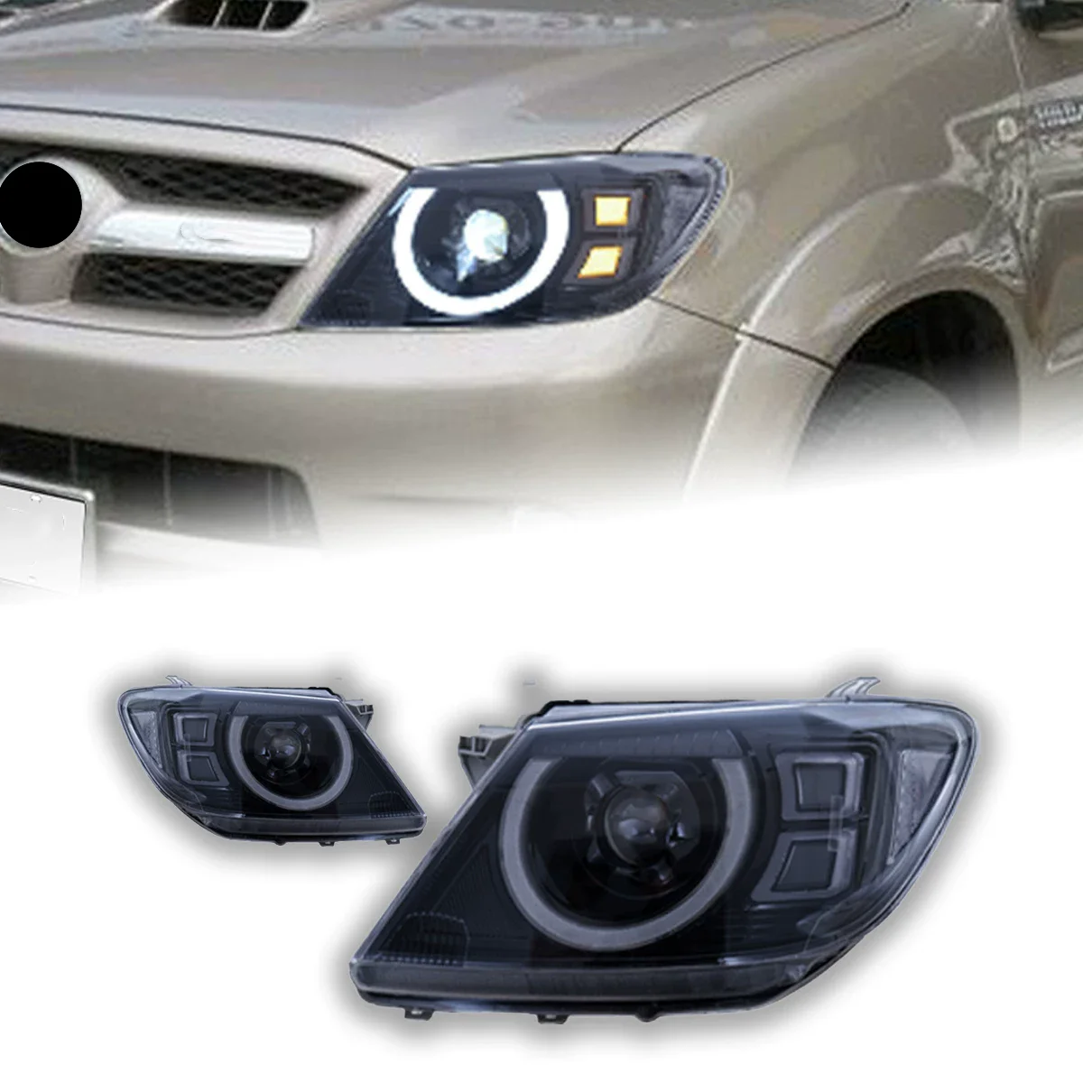 

LED Front Headlight Assembly for Toyota HiLux Vigo 2008-2011 modified Car Daytime running Light Turn signal