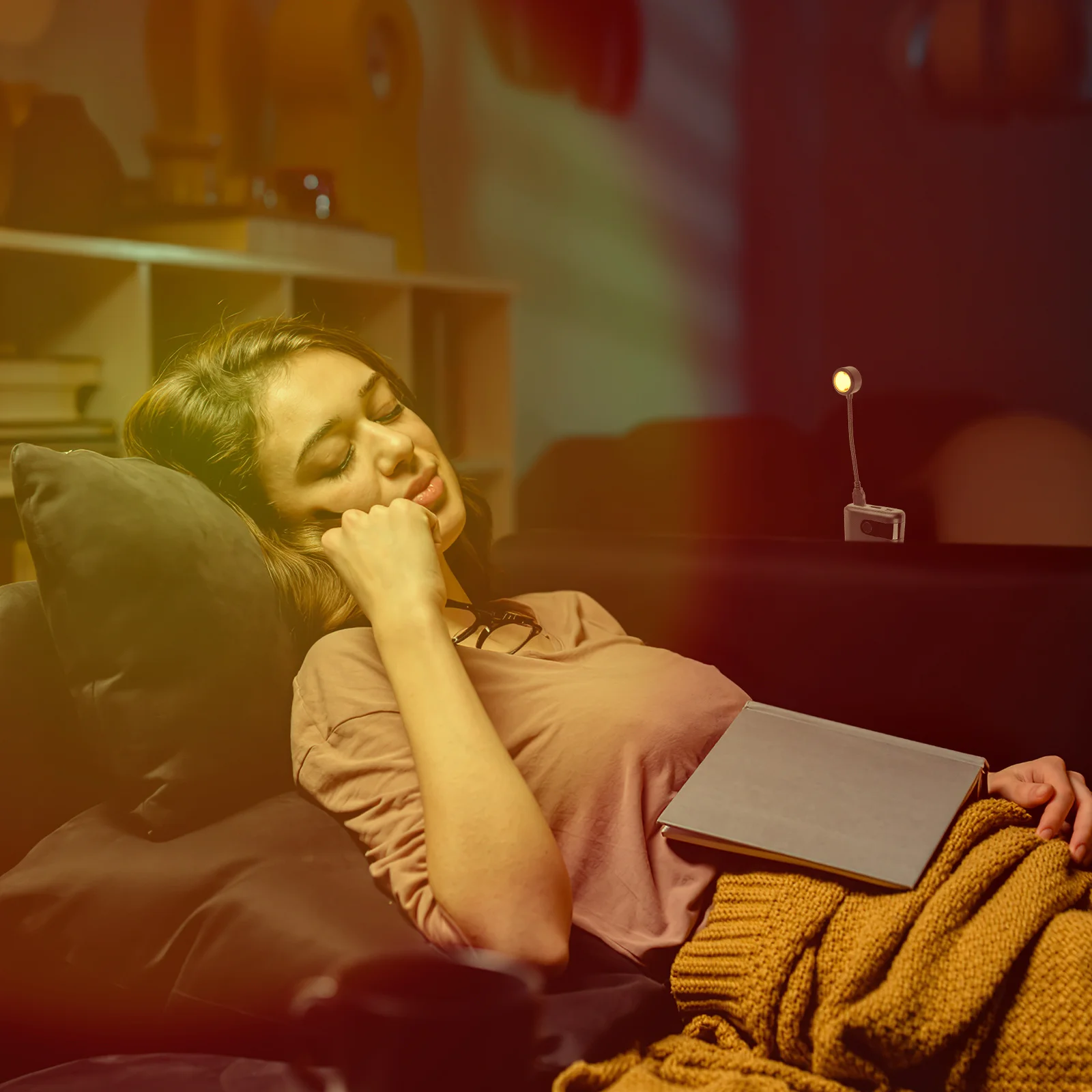 2Pcs Sunset Lamp with Colorful Gradient Projection High Transparency Lens Romantic LED Light for Home Decoration Room Aesthetic