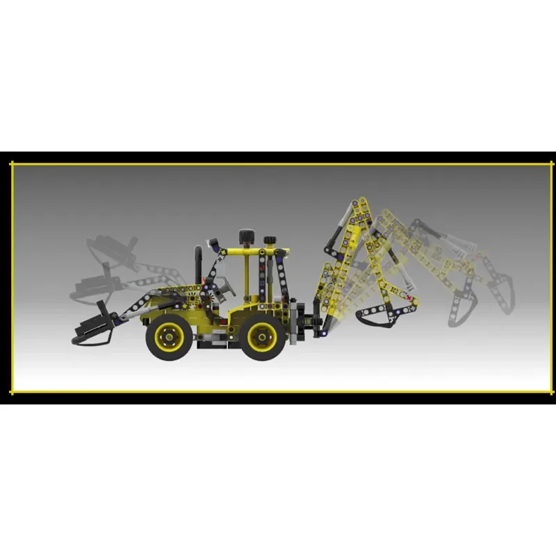 MOC-224318 Klassisches neues Baggerlader-Ziegelmodell, 571-Teile, kreatives Spielzeuggeschenk für Jungen, Kindergeburtstag und Weihnachten