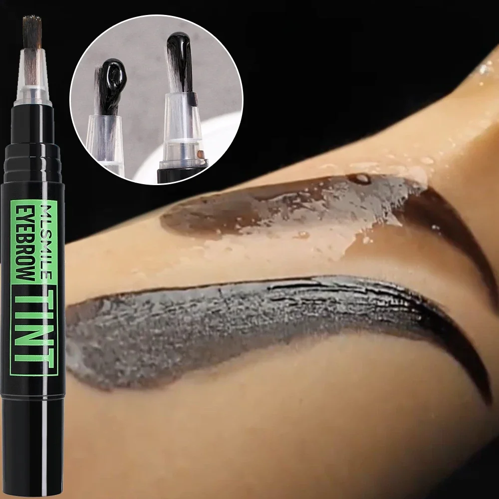 Rotating Liquid Eyebrow Dye Tint Brush Pencil Set Long Lasting Coloring Last 2 Weeks Waterproof Makeup Eyebrow Cream Stencil Kit