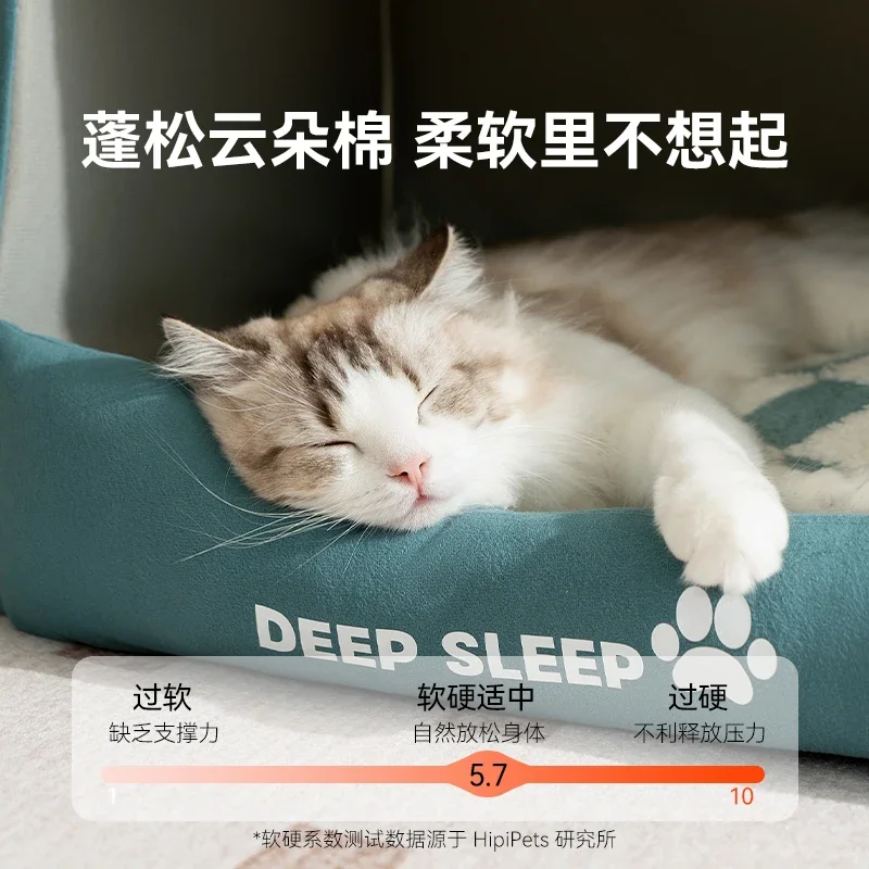 Warm closed house, winter cat nest, universal security in all seasons, bed cushion for sleeping