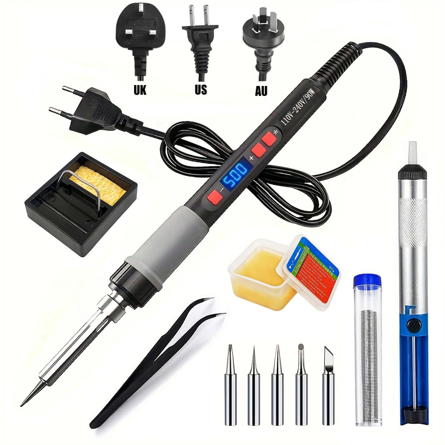 

ILIBILIB HX5 Professional Soldering Iron Set, 90W, 110V-240V, Sleep Mode, LCD Display & Precise Temperature Control (180-500°C)