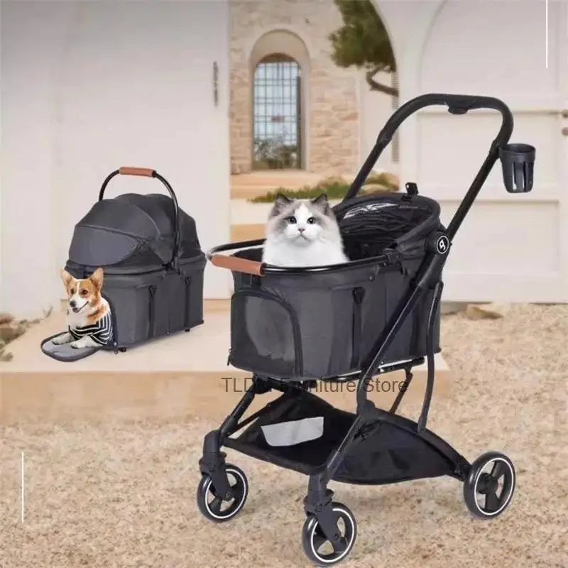 Medium-sized Folding Detachable Pet Strollers for for Large Dogs Dog Outdoor Portable Stroller Cats Lightweight Dogs Stroller Y
