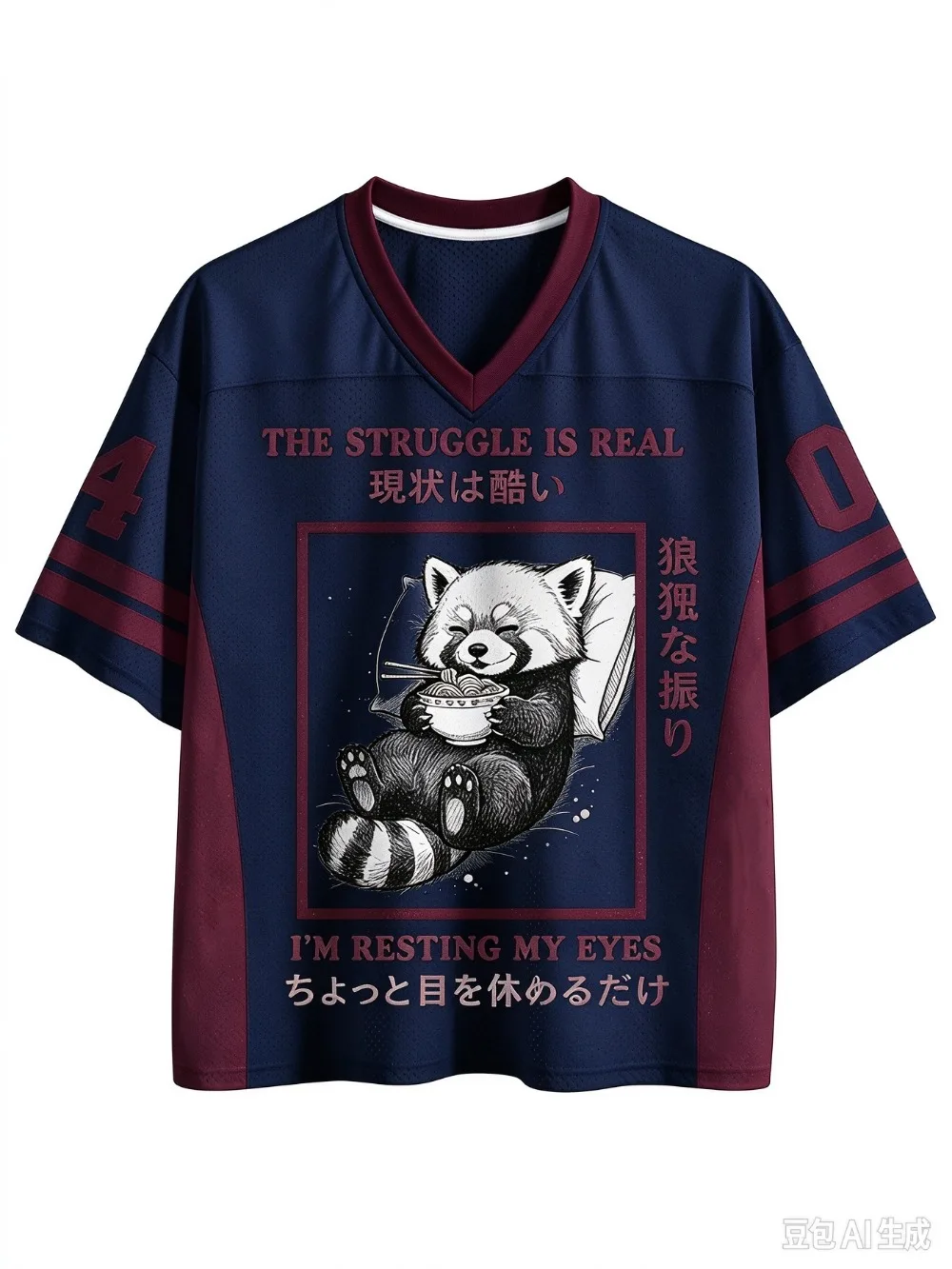 Raccoon Pattern 3D Print Sport Quick-dry Breathable Men V-neck Plus-size T-Shirt Outdoor Street Casual Y2K Parent-Child Clothing - view 2