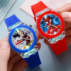 MINISO Disney Minnie Watch Mickey Mouse Children's Flash Light Cartoon Figure Doll Electronic Watch Boys Girls Birthday Gifts