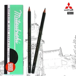 2pcs UNI MITSUBISHI Pencil 9800 Test Card Drawing Pencils Professional Art Sketch Pencil