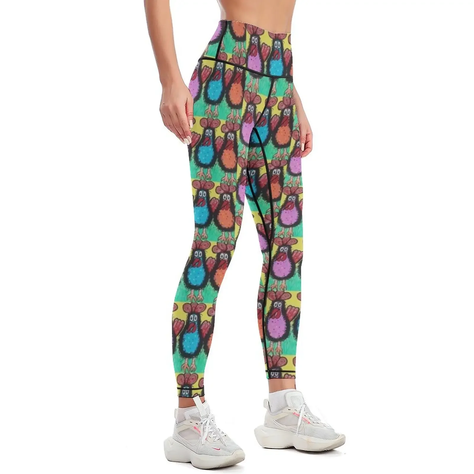 Quirky Chickens Leggings gym's clothing Women sportwear trousers sporty woman push up Womens Leggings