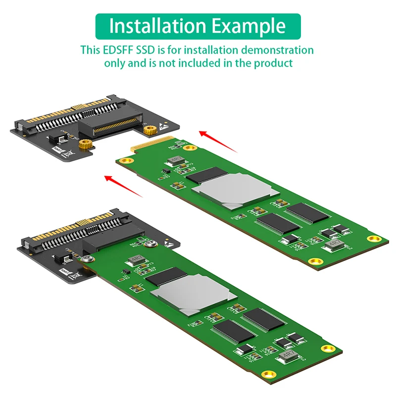 NVMe Ruler 1U EDSFF P4511 E1.S Gen-Z PCI-E to SFF-8639 U.2 SSD Adapter Interface Connector SSD Riser Card Adapter For PC Desktop