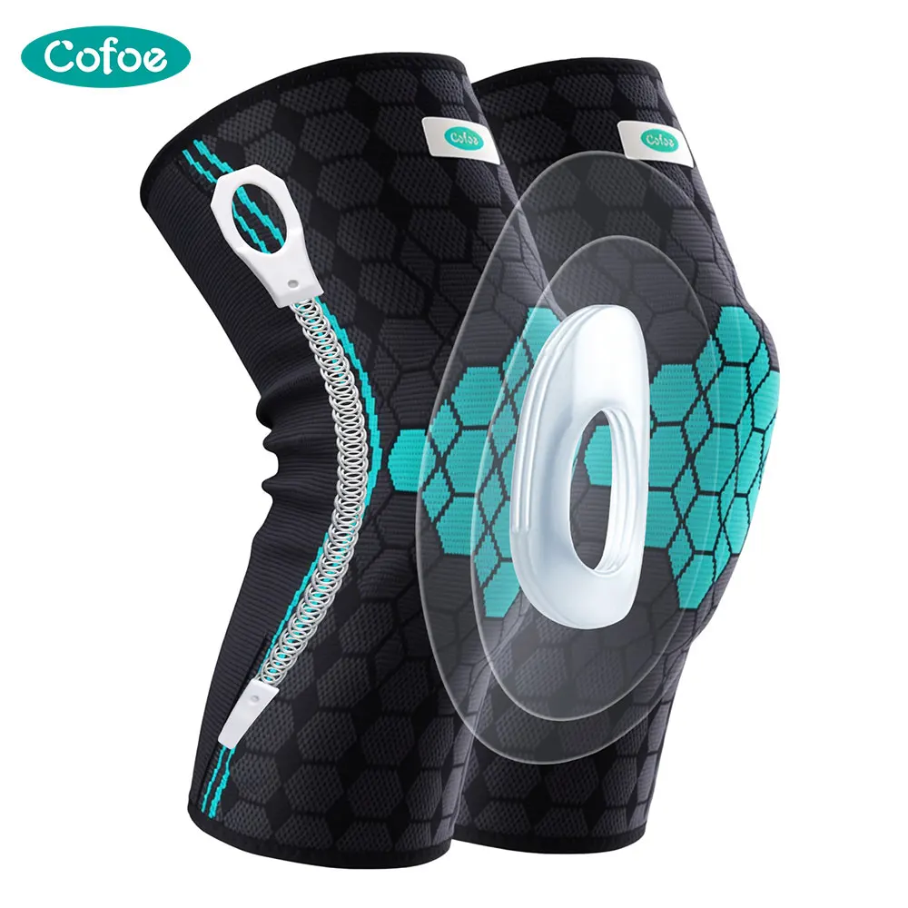 Cofoe Fitness Running Cycling Knee Support Braces Elastic Sport Compression Knee Pad Sleeve For Basketball Running Volleyball