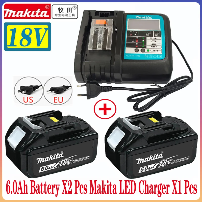 

BL1850 for makita 18v 6ah original battery bl1830 bl1860 bl1850B tool batteries compatible for Makita 18 Volt wireless grinder