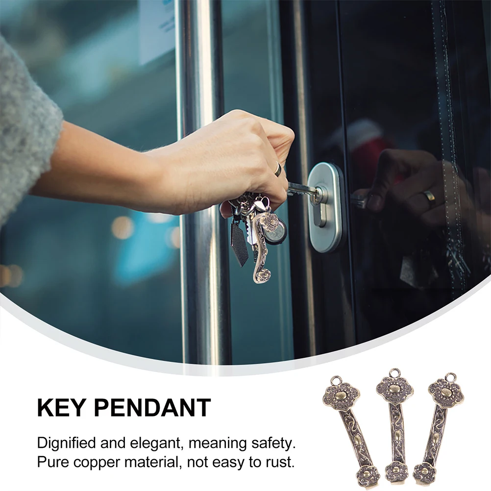 

5 Pcs Auspicious Keychain DIY Pendant for Accessories Chinese Style Copper Ruyi