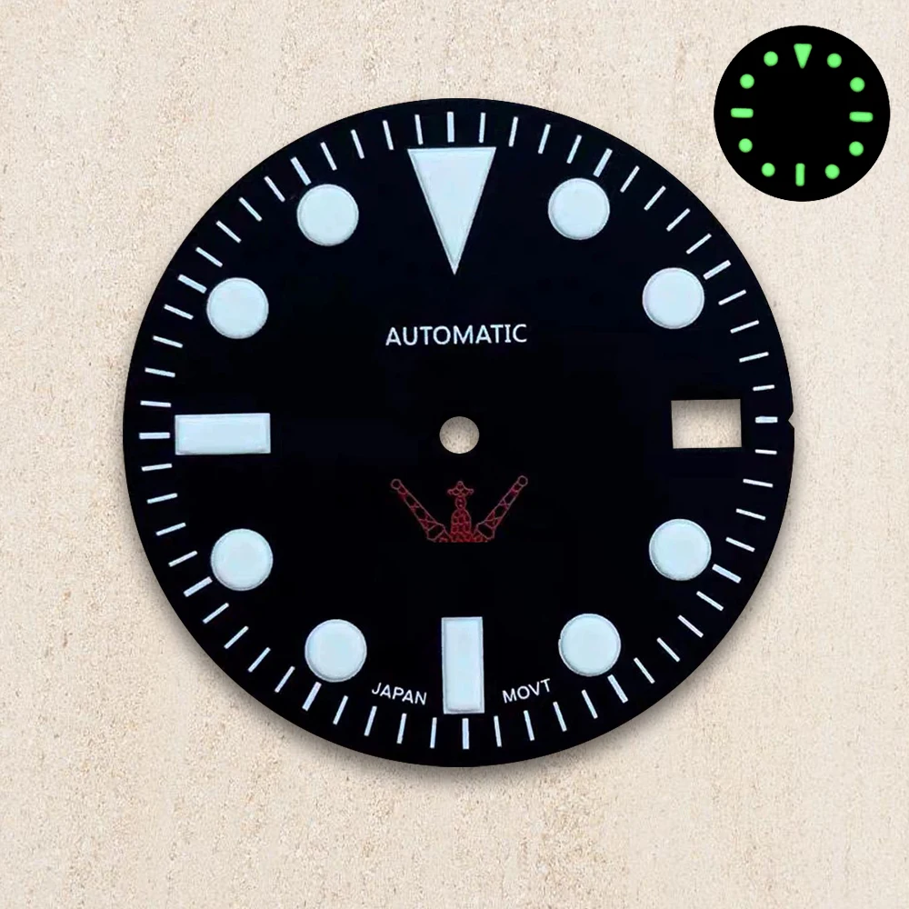 28.5mm S Dial Suitable For NH35/NH36 Japanese Automatic Movement Green Luminous Watch Modification Accessories view 5