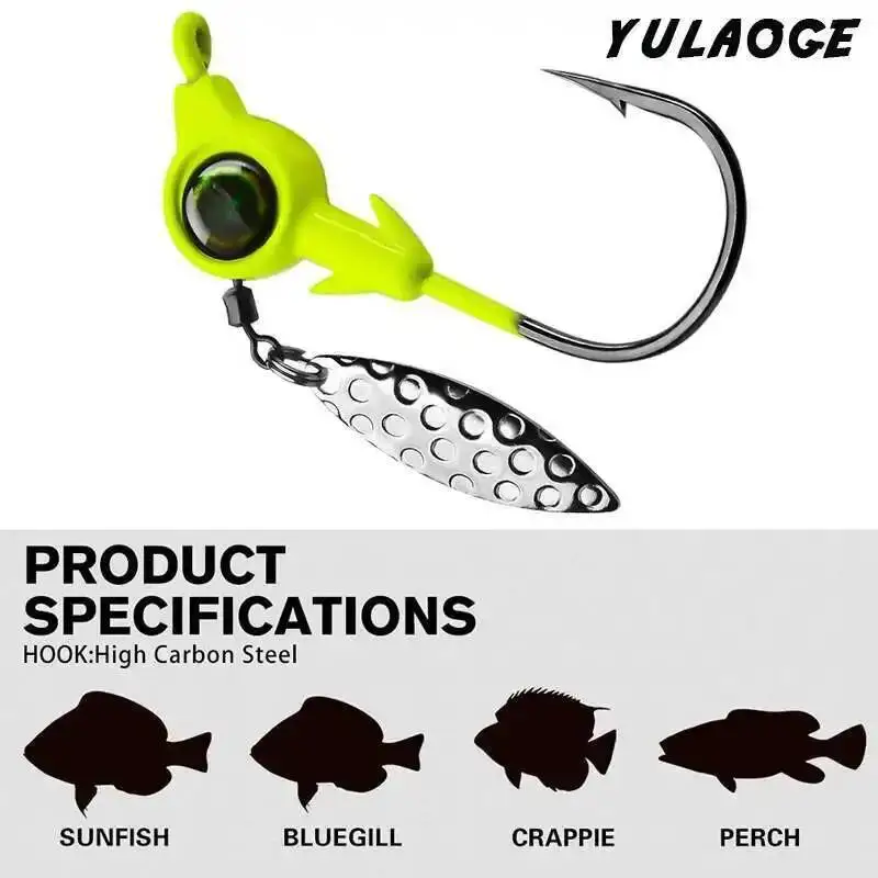 Jig Head Ojo Grande con lentejuelas para lubina – Cabeza plomada y vinilo - imagen 2