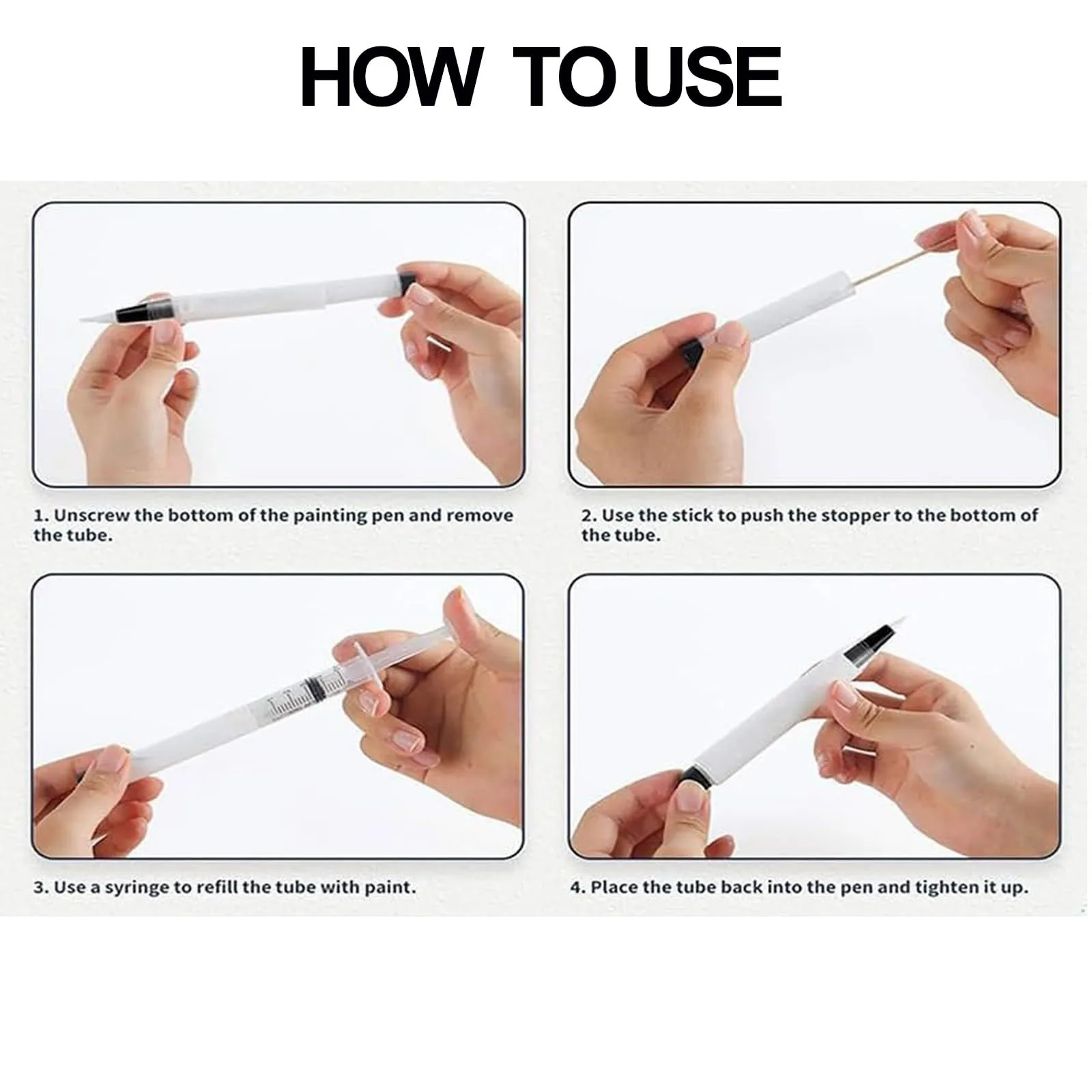 Touch-Up Paint Pen Refillable Paint Brush Pens Touch-Up Paint Pens For Walls, Window, Wood Fillable Paint W/Any Paint Types image 6