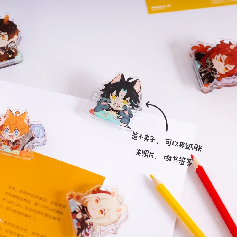 Anime Genshin Impact Xiao Diluc Tartaglia Kaedehara Kazuha Zhongli Cosplay Cute Clamp Multifunctional Storage Paper Folder Gift