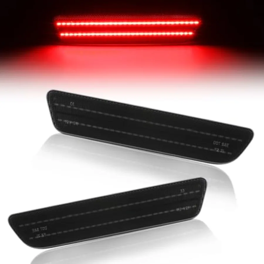 

【Spot goods】Rear Fender LED Side Marker Lights for 2005 2006 2007 2008 2009 Fo-rd Mus-tang GT Mus-tang Smoked Lens Side Bumper