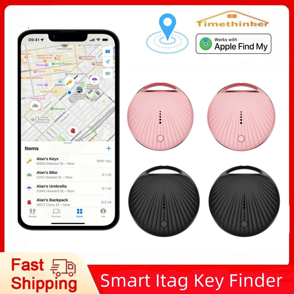 Timethinker Smart GPS  Tracker Tag Airtag Work with Apple Find My APP ITag Anti Lost Air Tag Locator Pet Key Finder for IOS