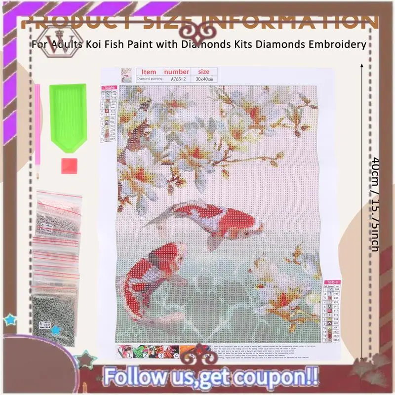 ABBG-DIY 5D كامل الماس طقم الطلاء الماس الفن أطقم للبالغين كوي الأسماك الطلاء مع الماس مجموعات الماس التطريز