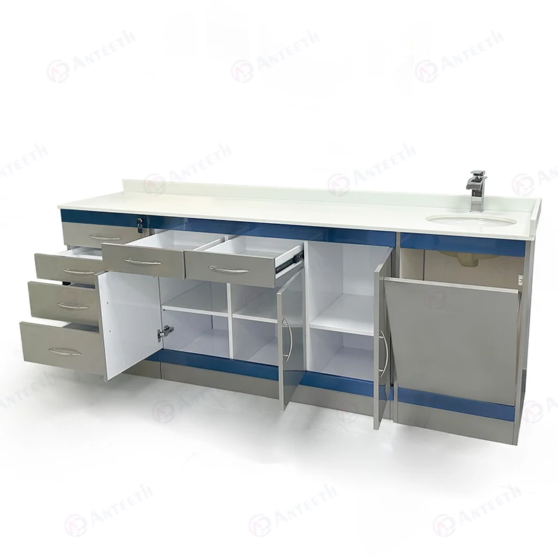 

Customized Stainless Steel Medical Storage Cabinets With Sink Beauty Salon Mobile Trolley Dental Cabinet Furniture Clinic