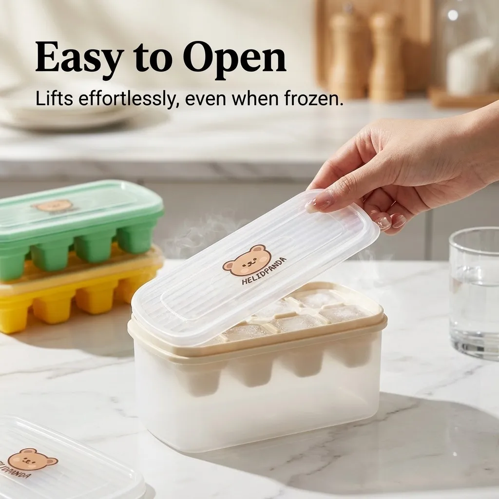 8 Grids Square Ice Mold Reusable Ice Cube Tray With Lid&Box Summer Drink Whisky Ice Coolers Ice Cube Maker Kitchen Bar Tools ﻿ view 5