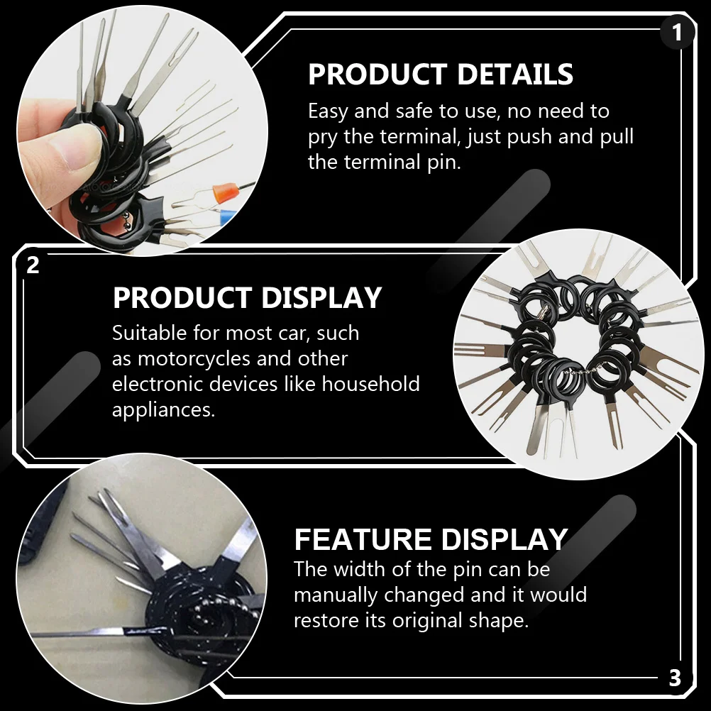 

82pcs Car Terminal Removal Tool Flexible Extractor For Automotive Motorcycle Appliance Repair Terminal Ejector Kit